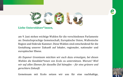 Zukunft Wählen! Ein Brief des GreenTeams Eupen